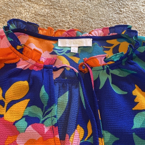 Sugarlips Heat Wave Dupont Bubble Crepe Top Multi Color Sz XL - Picture 6 of 9